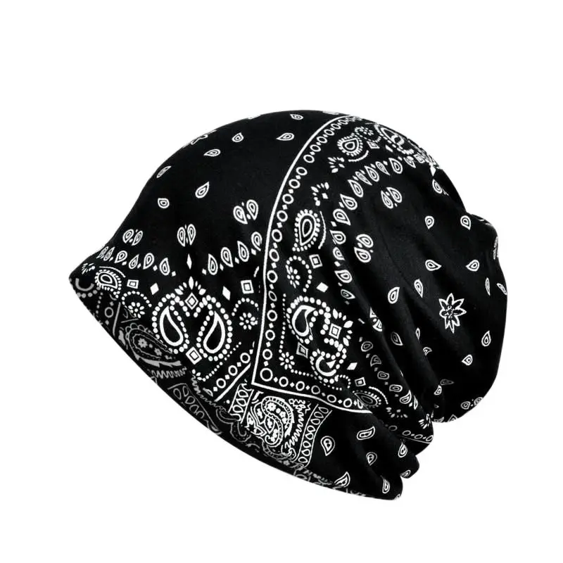 

COKK Winter Hats For Women Men Turban Hat Female Beanie Flower Pattern Hip Hop Bone Male Gorro Feminino Ponytail Hat New