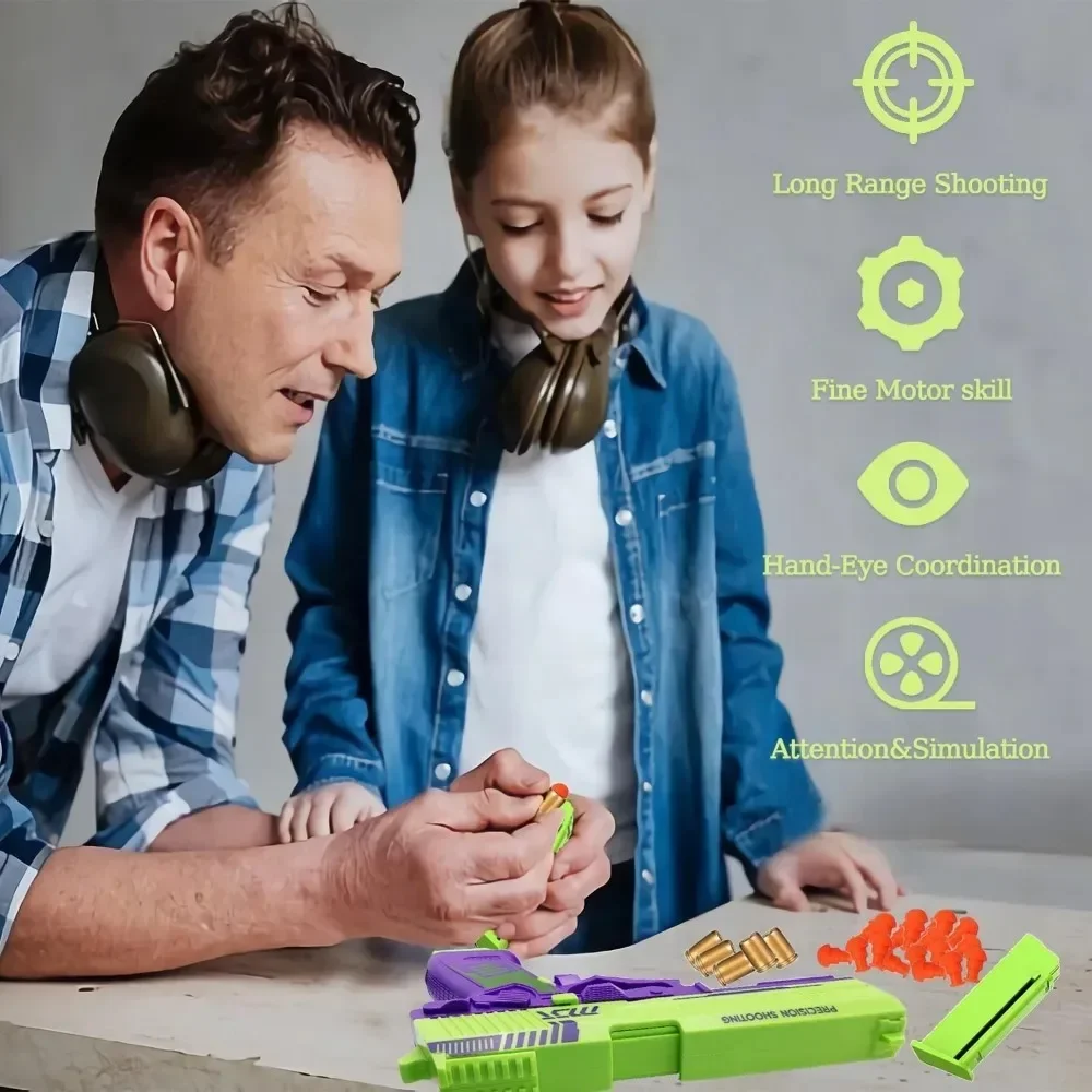 Continu afvuren USP Soft Bullet Toy Gun Gooien Shell Lege hangende pistool Outdoor Shoot Game Kerstcadeau voor kinderen