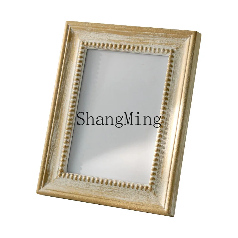 

PYH retro nostalgic photo frame table wholesale 7 inch wooden American wall hanging oil painting frame photo frame