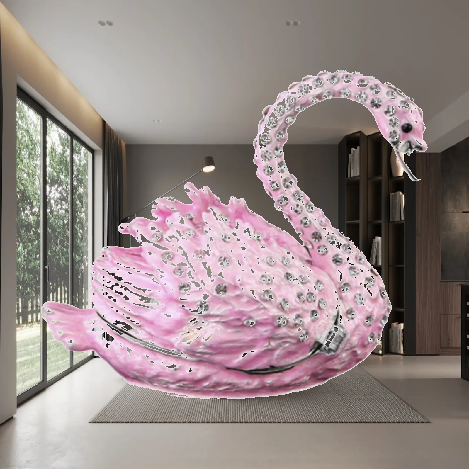 Enamel Trinket Box Hand Painted Decorative Swan Shaped Enameled Jewelry Box for Party Women Girls Tabletop Home Centerpieces