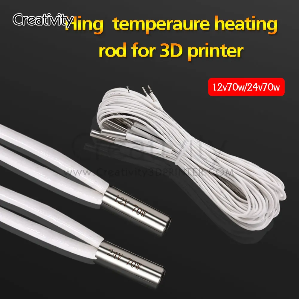 24V 70W Heater rod Cartridge High Temperature for Wanhao Duplicator Ender 3 Pro,Ender 5 Pro,Plus,CR10S Pro,CR10 v2,v3 3D Printer