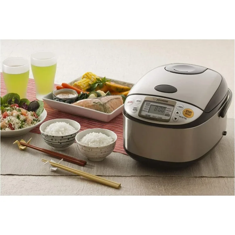 Zojirushi NS-TSC10 5-1/2-كوب (غير مطبوخ) جهاز طبخ الأرز Micom وسخان، 1.0 لتر