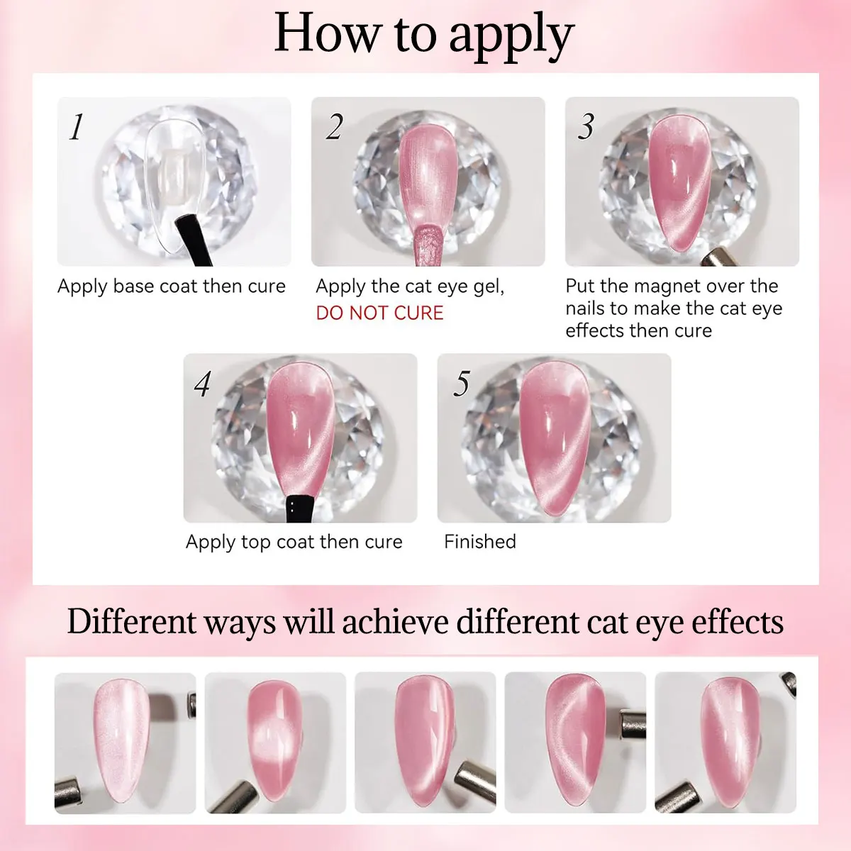 6個入り グリッターキャット マグネットネイルジェルポリッシュセット キャットアイ ホログラフィック 反射性 セミパーマネント UVジェル ソークオフ スパークリングネイルアート