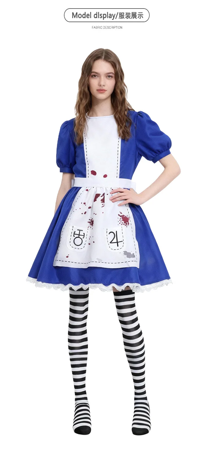 Disfraz de sirvienta Alice Madness Returns de la serie de televisión, traje de Cosplay con disfraz de espectáculo escénico de sangre manchado de sangre