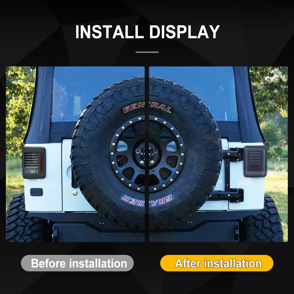 2 pçs led luz da cauda para jeep wrangler jk freio reverso turn signal lâmpada de back up estacionamento traseiro parar luz drl 12v acessórios do carro
