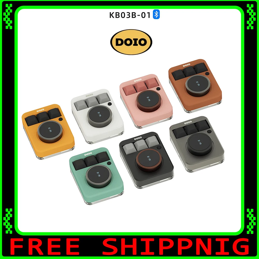 

DOIO KB03B-01 Mechanical Keyboard Two Mode Multifunctional Knob Aluminum Alloy Designer Wireless Keyboard Keypad Customized PS