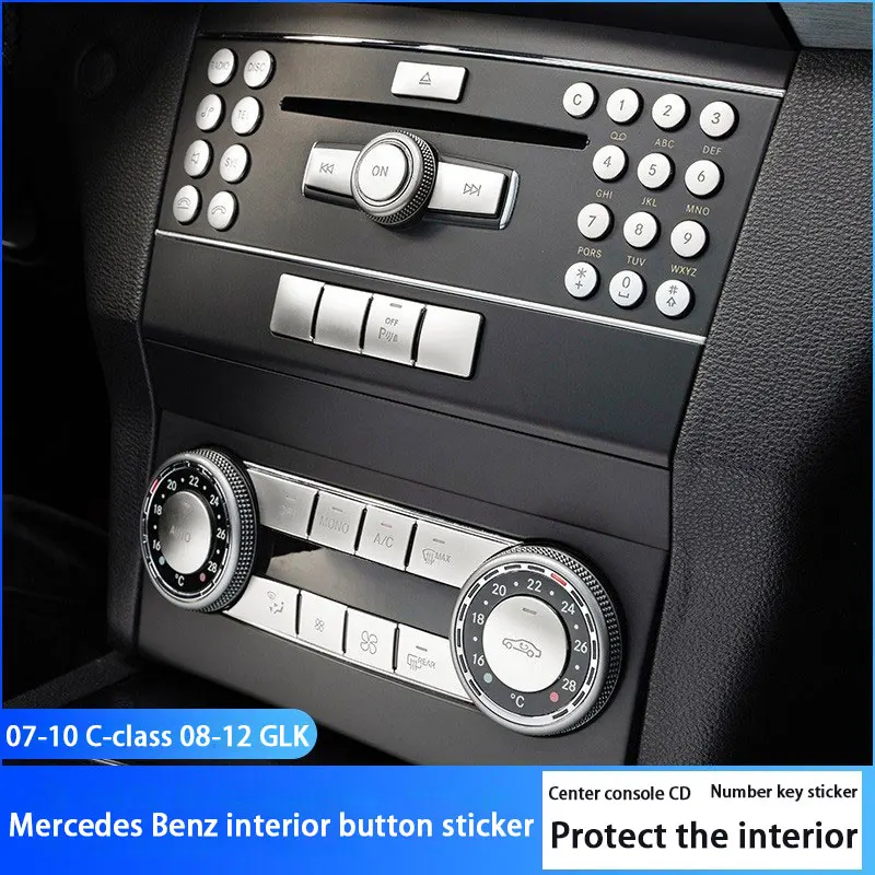 Car Center Console Air Conditioner,Function Button Cover Trim Stickers For Mercedes Benz C W204 CL203 S204 GLK X204 GLK300 C200