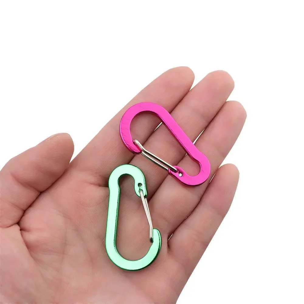 5Pcs Aluminum Alloy Carabiner Outdoor Backpack Tools Camping Climbing Buckle Fishing Hook Keychain Lock Buckle Snap Clip