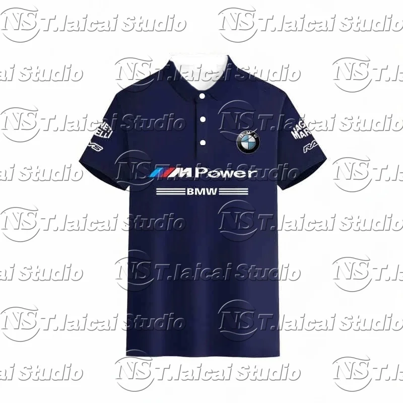 

Лидер продаж, мужская повседневная модная быстросохнущая дышащая рубашка поло с 3D принтом BMW, красивый топ с короткими рукавами, весна-лето 2025