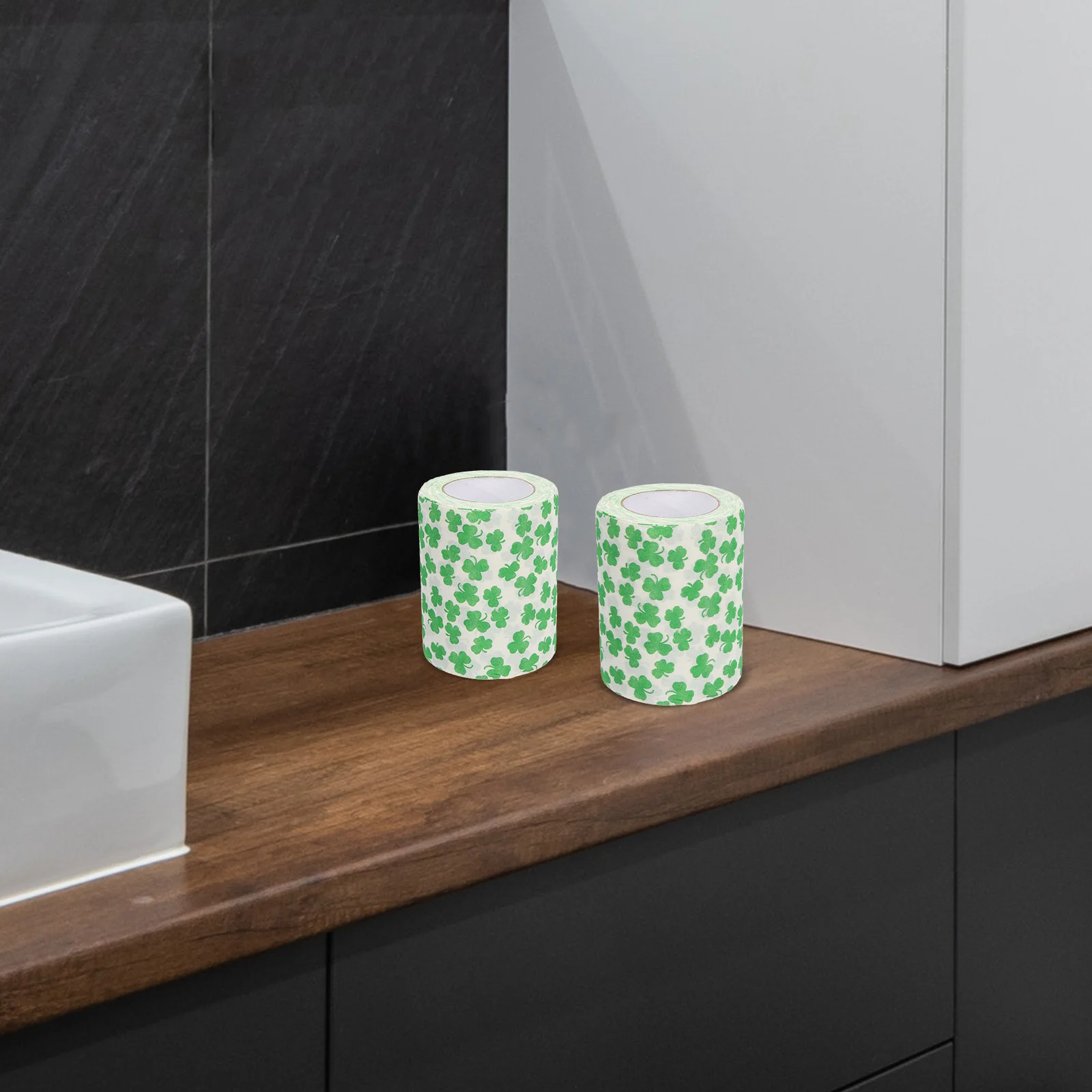 Rollos de papel higiénico con patrón de trébol, pulpa de madera Premium, servilleta suave, tejido para baño, compra a granel, precio asequible, uso seguro, 2 uds.