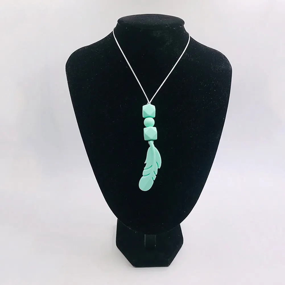 2Pcs Fashionable Shape Baby Teething Necklace Safe Food Grade Silicone Chewing Pendant for Newborns Molar Teether