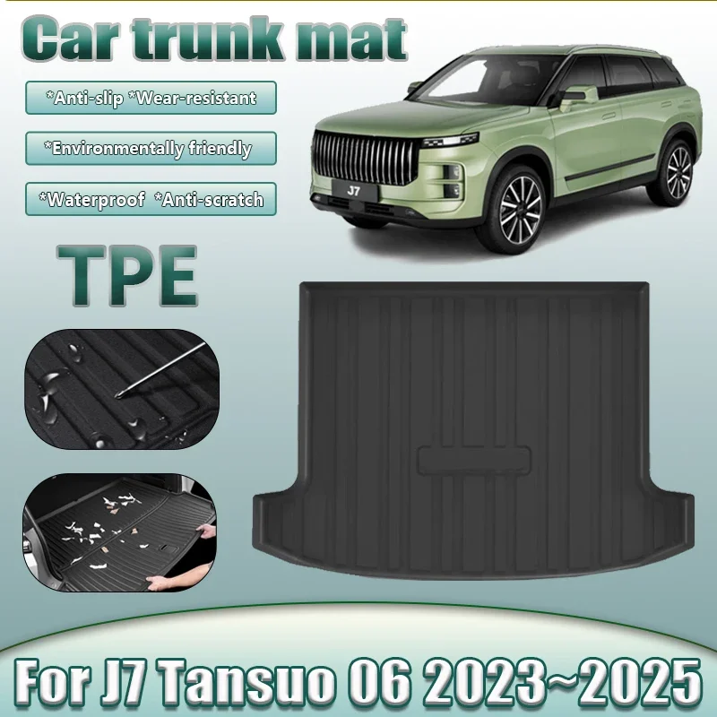 

Коврик в багажник автомобиля TPE для Jaecoo J7 Tansuo 06 2023 2024 2025 Fulwin T6 Tiggo 7 Sport, водонепроницаемые антигрязные резиновые накладки, аксессуары