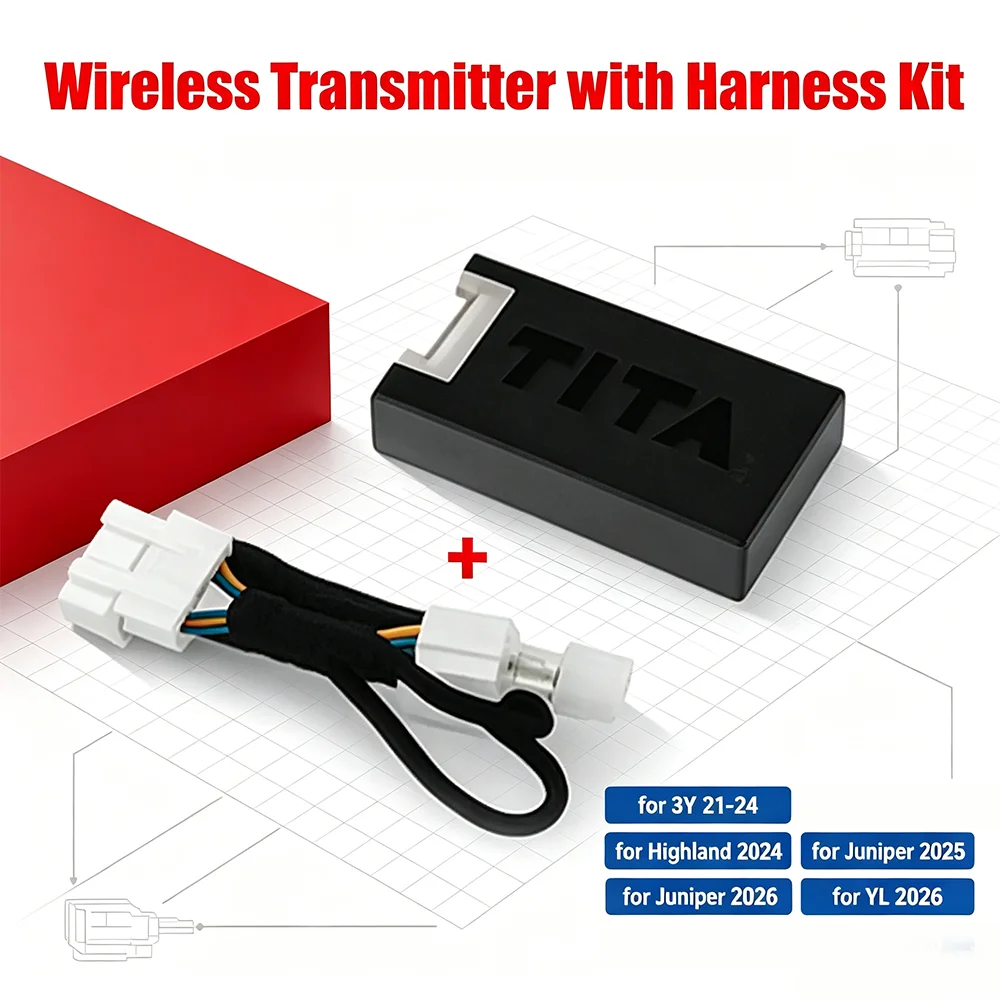 TITA Wireless Transmitter with Harness Kit for Tesla 2025 2026 Model Y Juniper for YL/3Y TITA PRO Cable for Tesla Ultra SCREEN