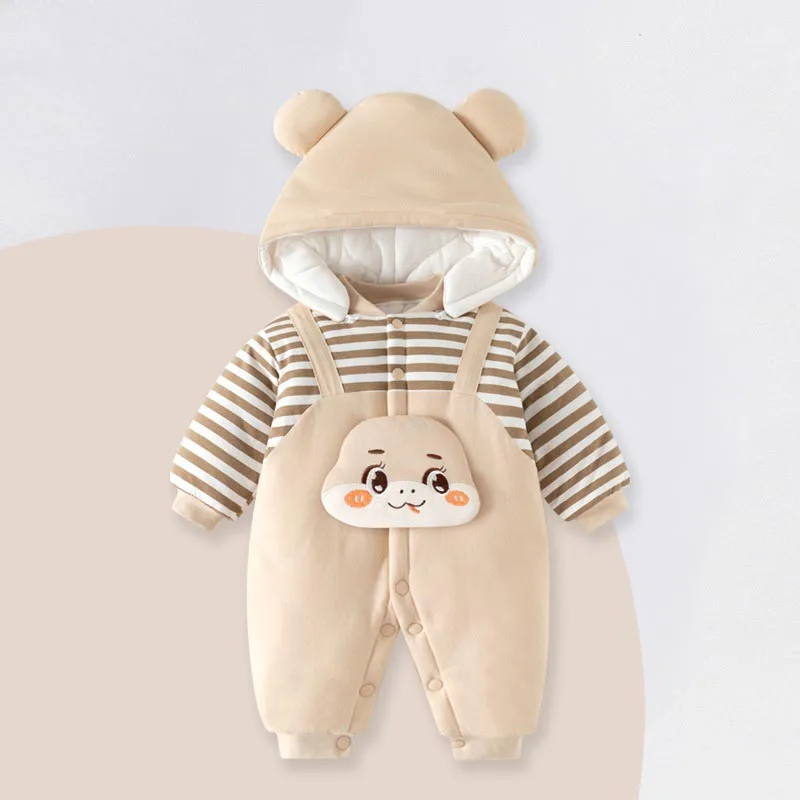 Infant Clothing: Thickened Cotton-Lined Newborn Onesie Newborn Cotton Jacket for Outings Fall/Winter Wear: Thick