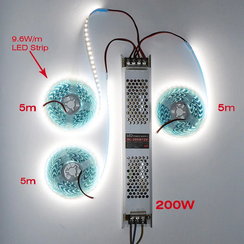 Ultra Thin Driver For LED Strips DC 12V / 24V LED Constant Voltage Power Supply 60W 100W 150W 200W 300W 400W Lighting Transforme