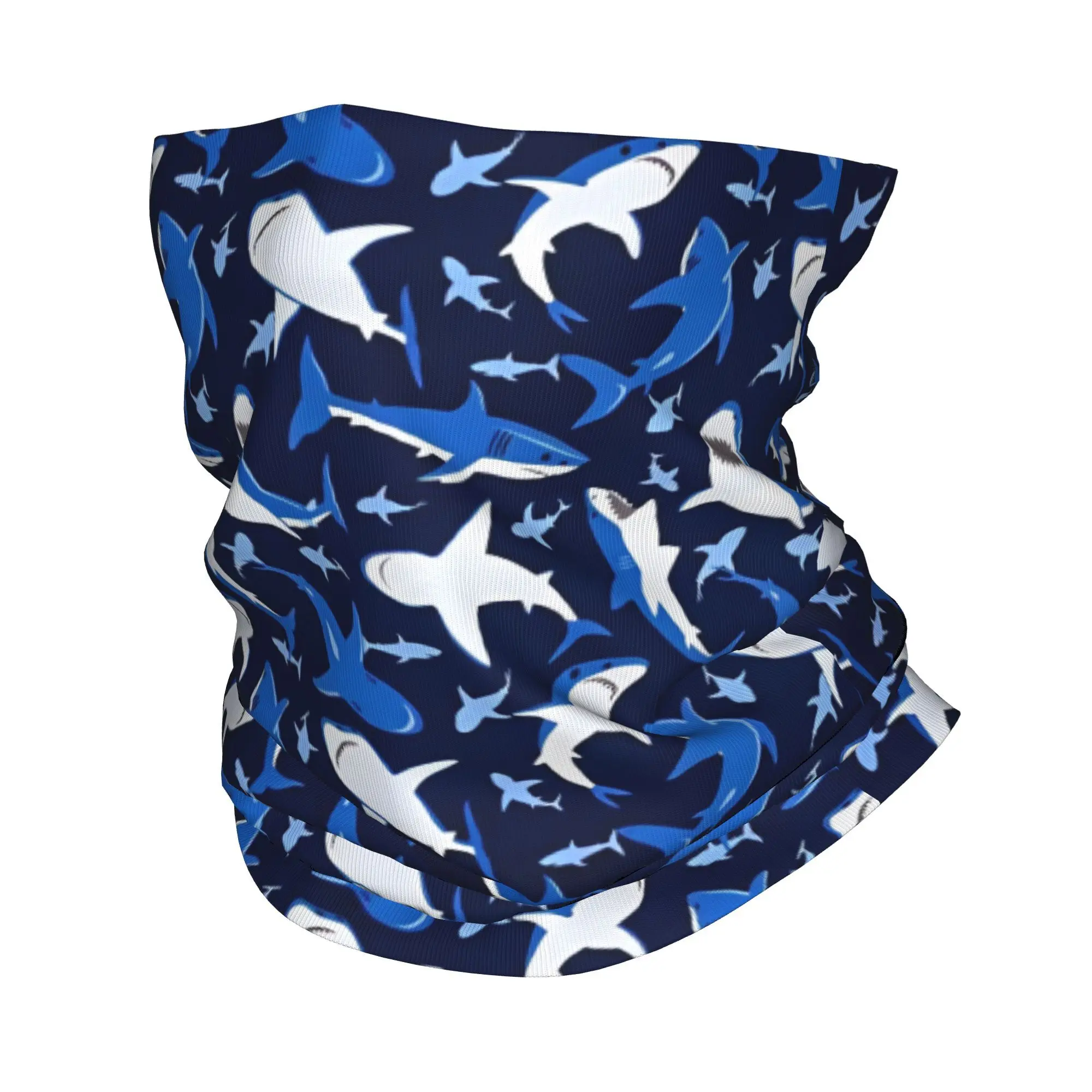 Shark Bandana الرقبة الجراب المطبوعة} وشاح سحري دافئ عقال ركوب الخيل للجنسين الكبار قابل للغسل