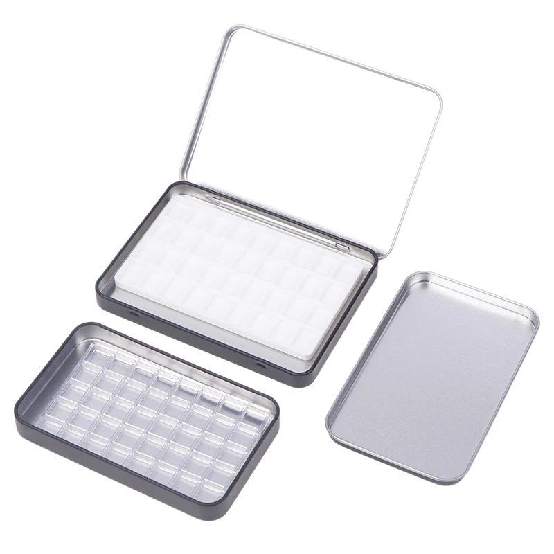 1Pcs Portable Empty Watercolor Tin Box 36/40 Grids Mini Watercolor Paint Palette Travel Painting Paint Tray Art Supplies