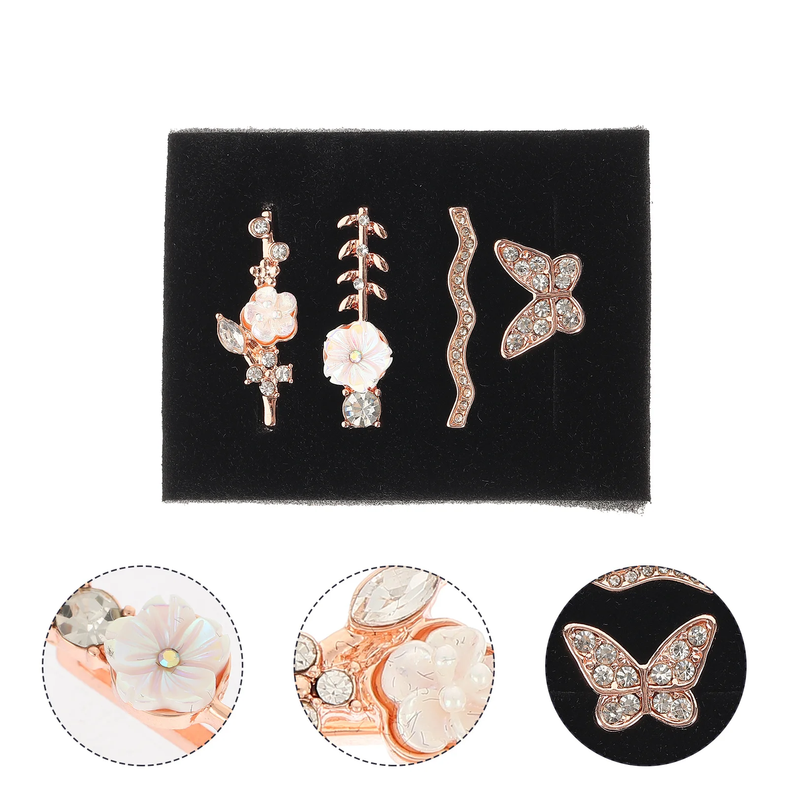 4Pcs Watchband Charms Mini Rhinestone Decorations Durable Metal Loops Smartwatch Straps Accessories Unique Style Gift