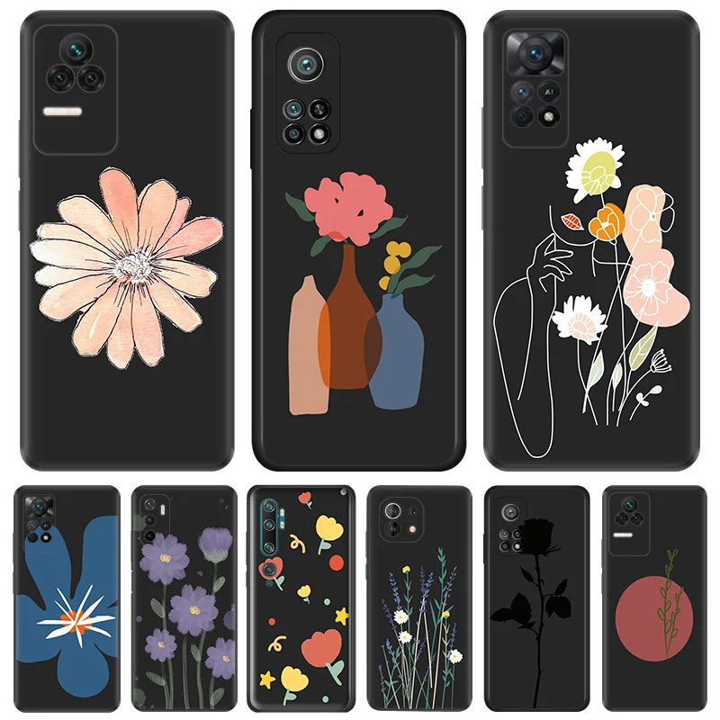 ソフトシリコンケース,赤いデイジーフラワー,redmi note 11pro a1 a2 a3 k40 k50 k60 xiaomi 11t lite 14 cc9 c61