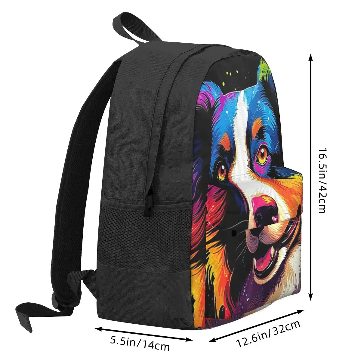 Border Collie Backpacks Boys Girls Bookbag Students School Bags Cartoon Kids Laptop Rucksack Shoulder Bag Large Capacity