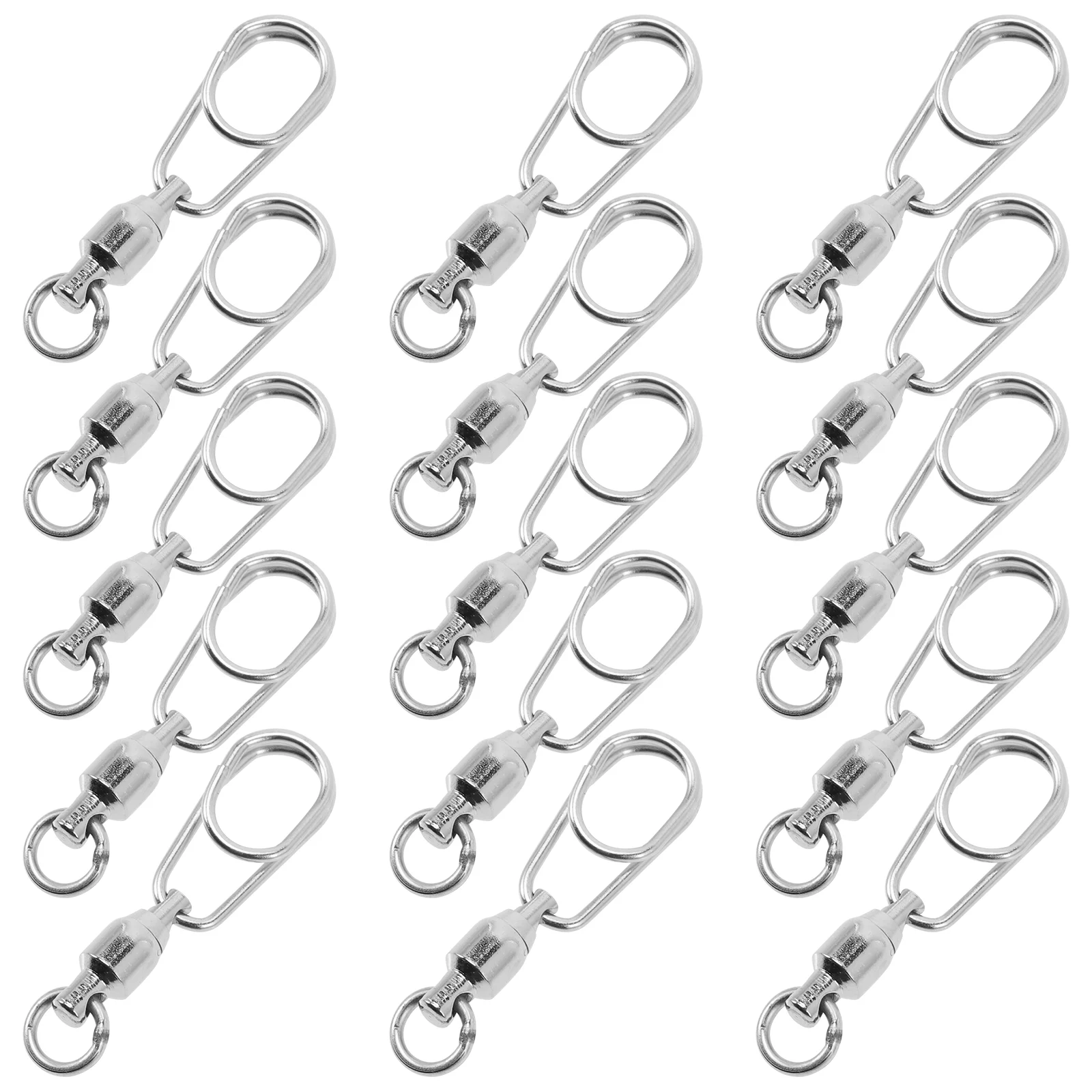 30 Pcs Bearing Eight Figure Connector Fishing Lures Accessories Stainless Steel Swivels