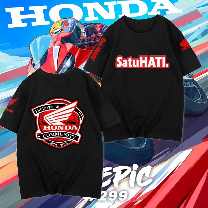 

Летняя мужская футболка Honda с мотоциклетным принтом, уличный велосипедный костюм, мужская и женская мотоциклетная футболка с короткими рукавами