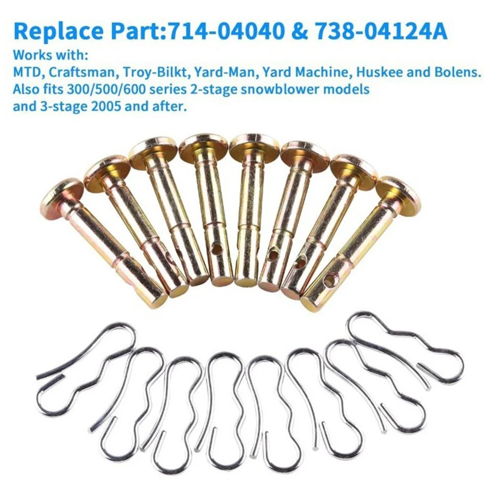 

738-04124a and 714-04040 Shear Pins&Cotter Pins, Replacement Compatible for Mtd Craftsman Cub Cadet Troy Bilt Snowblowers Parts