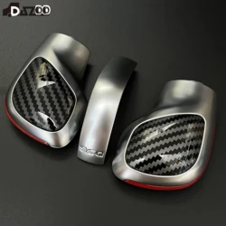 Chrome With Carbon Gear Shift Knob Side Cover DSG Emblem For VW Golf 6 7 R GTI Passat B7 B8 CC R20 Jetta MK6