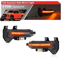 Smoked Car Rearview Side Mirror LED Sequential Blinkers Turn Signal Lights For 2022 2023 2024+ Toyota Tundra Sequoia 81740-60140