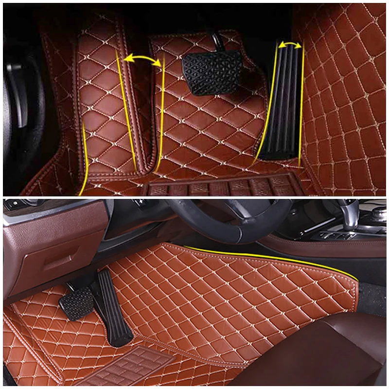 Car Floor Mat For Citroen C5 Aircross 2017-2022 Accessory Upholstery Custom Car Floor Mats Leather Full Carpet Accessories 3pcs