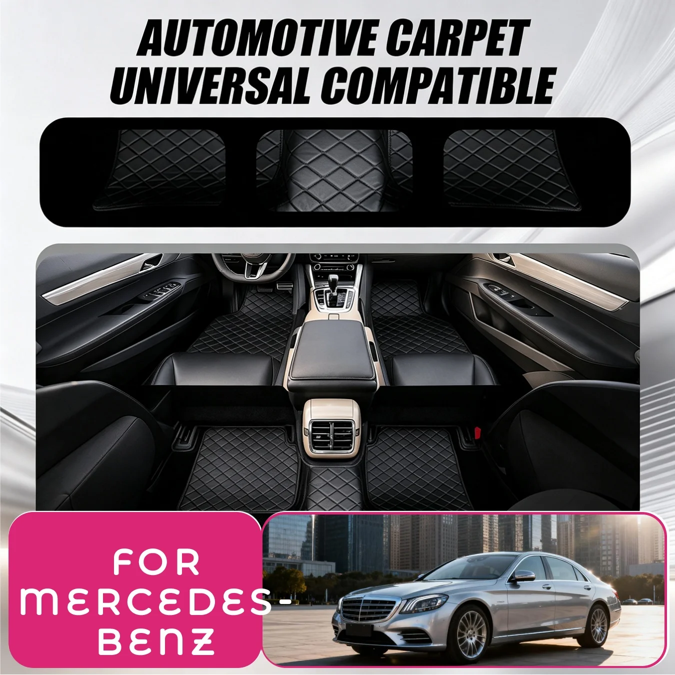 Tapis de sol de voiture épaissi, 5 pièces, pour Mercedes-Benz, classe V, classe E, classe C, CLA, GLB, classe B, GLA, classe A, GLC, classe S, CLS, durable