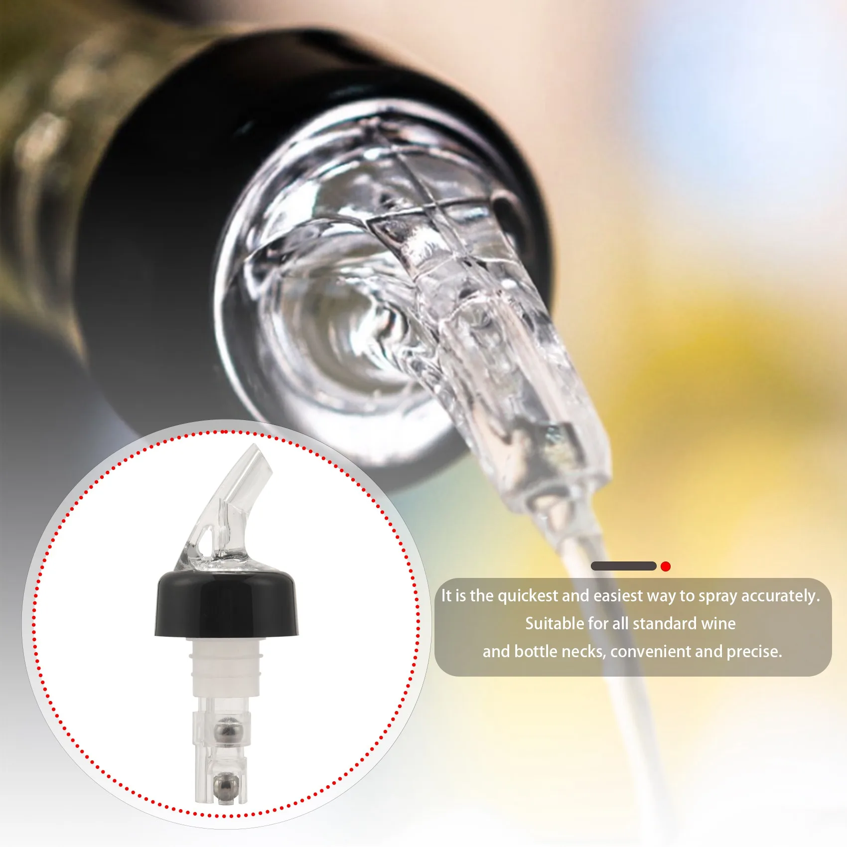 Y31A 12 x 25ML Przezroczyste automatyczne miarki Quick Shot Pourers