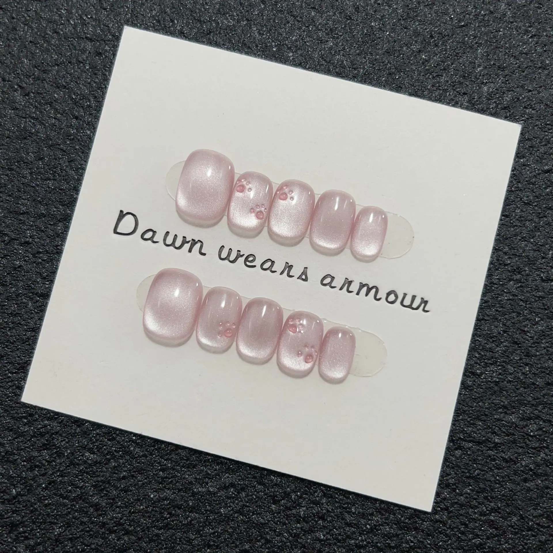 

10Pcs Handmade Press On Nails French Manicure Full Cover Flower Short Ballerina Artificial False Nails Detachable Nail Tips Art