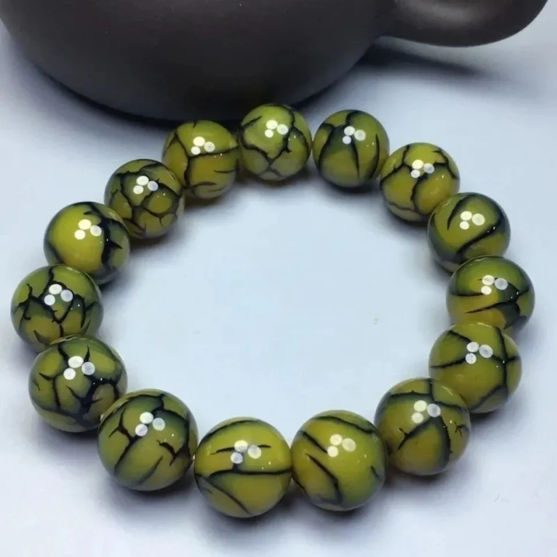 

Three Nine Eyes Dzi Bead Bracelet Agate Chalcedony Unisex Jade Bead Bracelet Tibetan Genuine Cultural Play Buddhist Beads Three