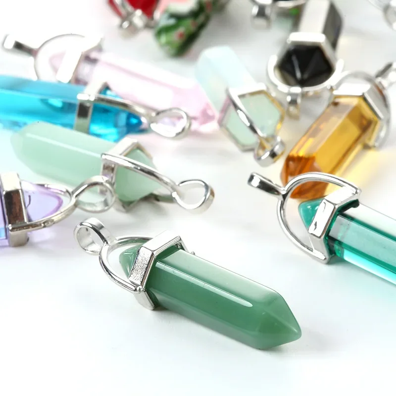 Модный натуральный камень «Тигровый глаз», кварцевый кристалл, агаты, шестиугольная форма колонны, кожаная цепочка, колье из натурального камня, ювелирные изделия