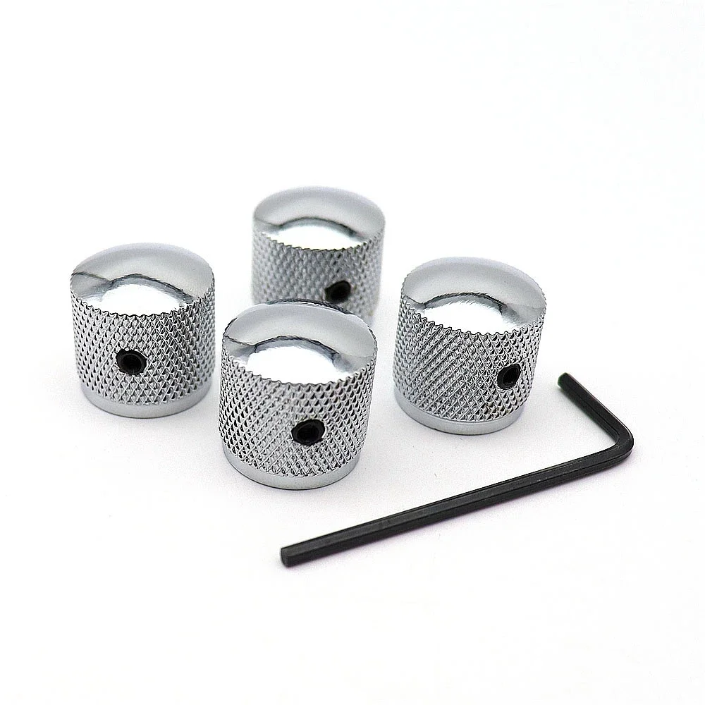 

4pcs Metal Potentiometer Dome Knob Control Knob Volume Audio Electric Guitar Bass Screw Type