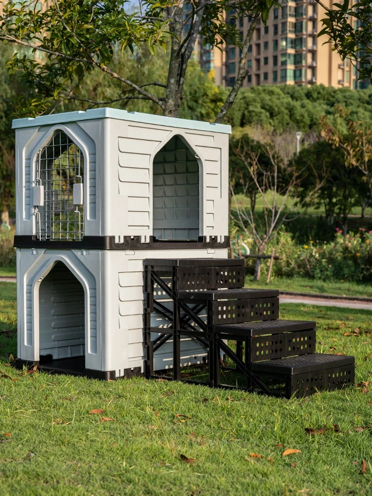 Manufacturer Golden Supplier Dog House Wood Kennel Double Indoor Air Conditioned Run Kennel Plastic Dog Kennel with Roof