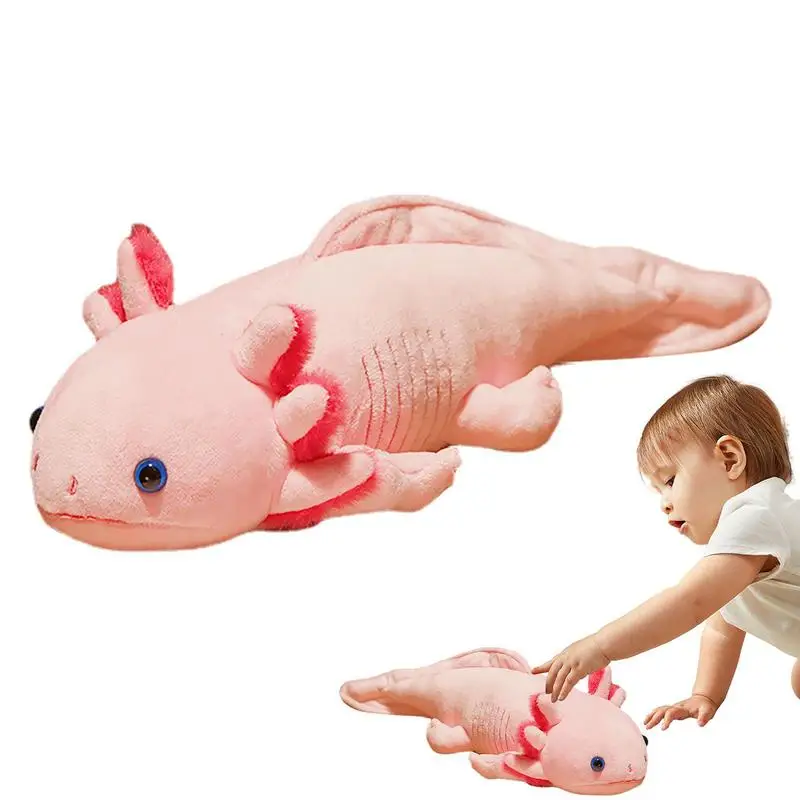 Juguete de peluche Axolotl para niños, almohada de Animal de peluche suave, muñeca de dinosaurio Hexagonal, regalo de cumpleaños, colección de fanáticos