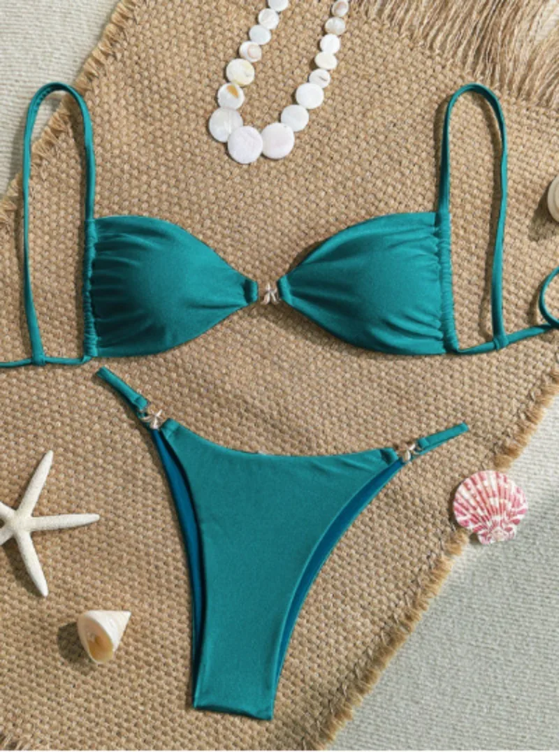 

2025 String Bikini Set - Sexy Thin Strap Swimsuit Bikini de Mujer, Minimalist Beachwear