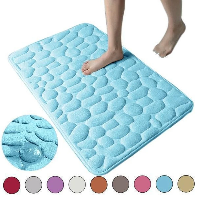 

Bath Mat Bathroom Rug Non Slip Memory Foam Soft Comfortable Bath Carpet Water Absorbent Bathmat Machine Washable Dry Bath Mats