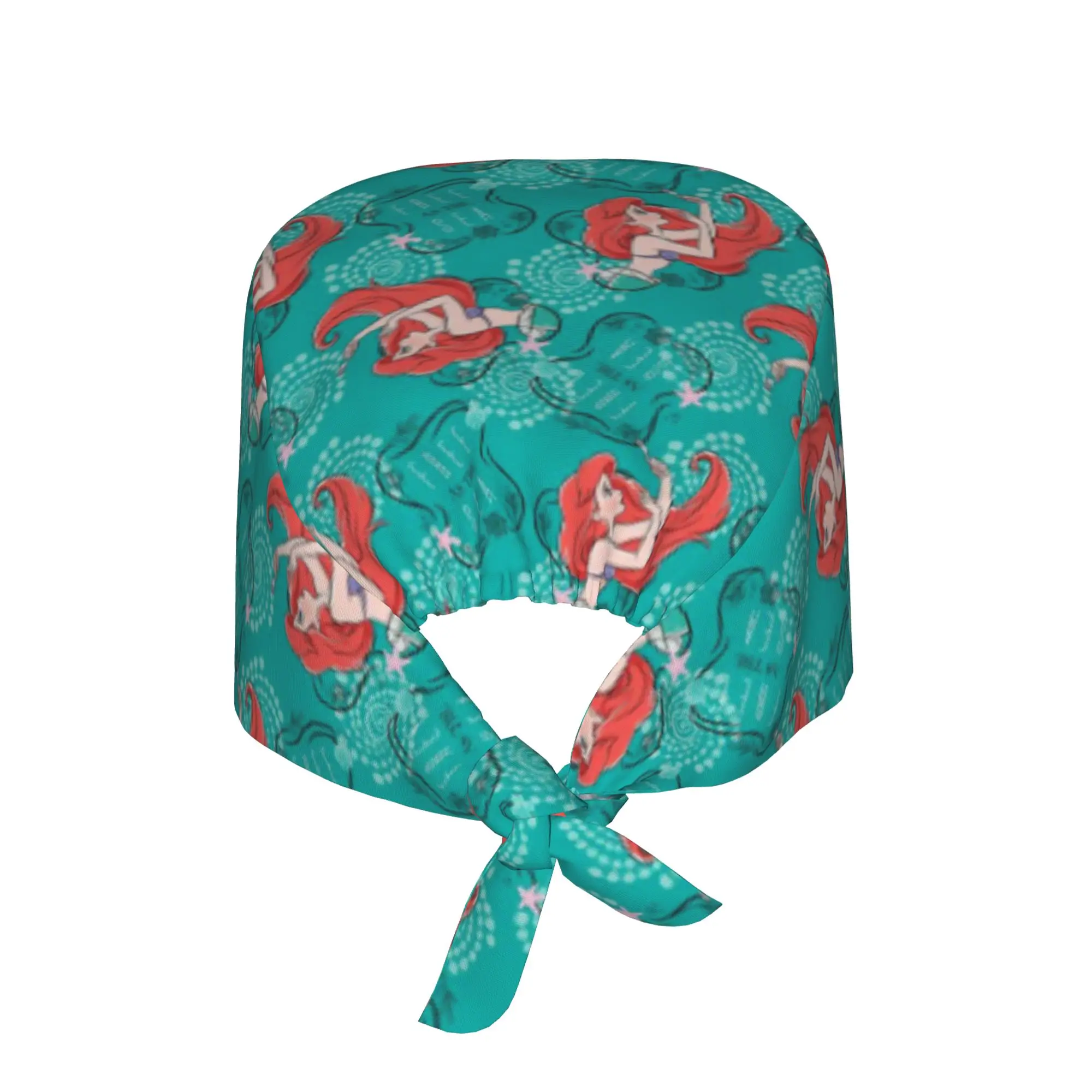 Littles Anime Mermaides Breathable Scrub Hat Surgical Scrub Caps Nurse Medical Cap Fish Manga Work Scrubs Hat Medical Surgical