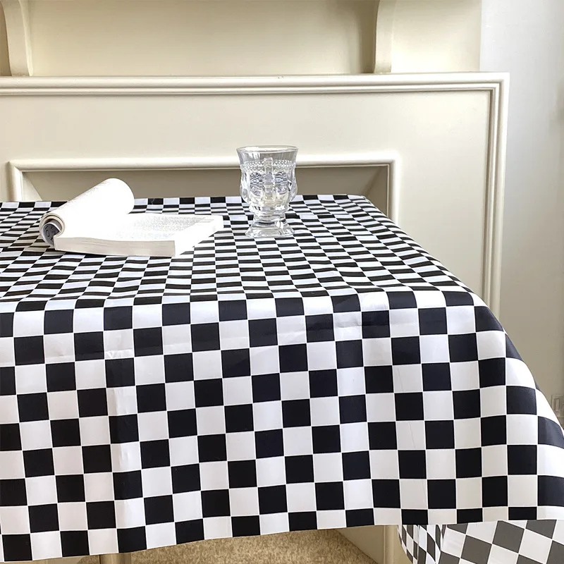 1 set of 137x274cm black white tablecloth racing motorcycle theme party disposable tablecloth plate cup birthday party supplies