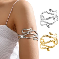 Open Snake Upper Arm Bangle Bracelet Adjustable Arm Cuff Bangle Bracelets for Women Fashion Jewelry