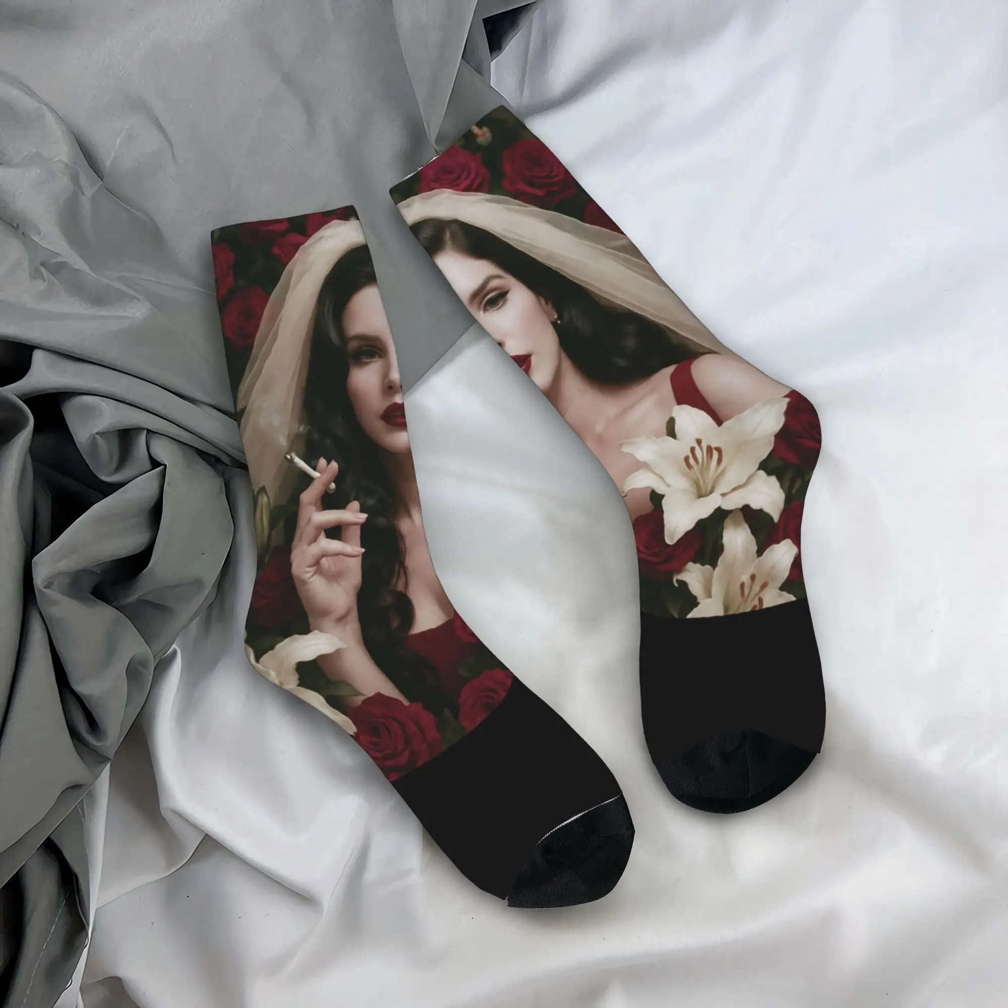 

Lana Del Rey Eras Tour чулки дизайн готические носки весенние нескользящие носки унисекс мужские удобные носки для спорта на открытом воздухе