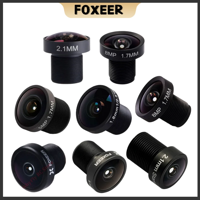 Lente de câmera de substituição foxeer original 1.7mm 1.8mm 2.1mm 2.5mm lente/lente grande angular m8 m12 para câmera desdentado/predador/falkor