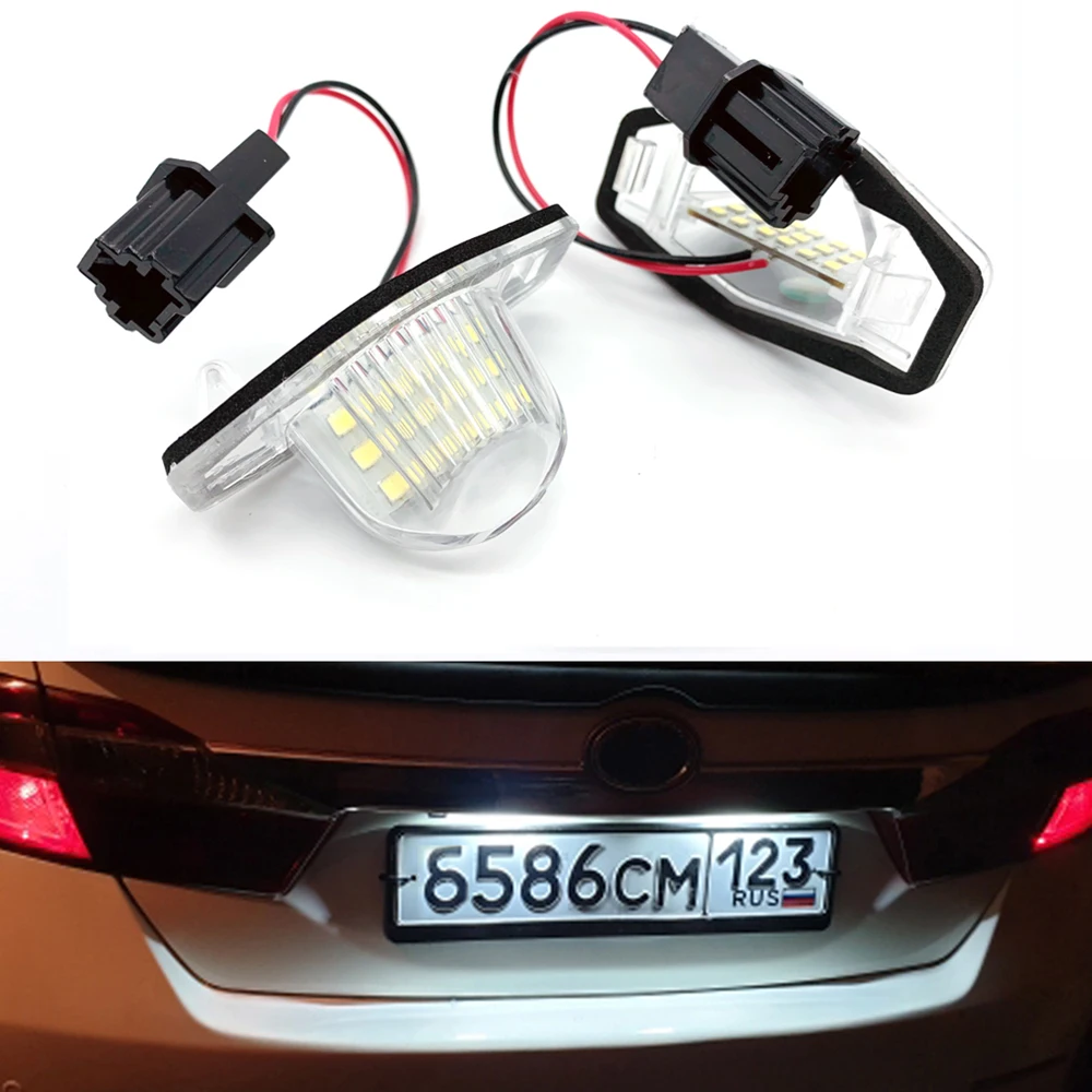 

2pcs 12V DC Car LED License Plate Light Lamp Canbus For Honda Odyssey Crosstour CR-V HR-V FR-V Jazz Insight Number Plate Lamps