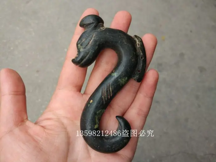 

Hongshan Culture Liangzhu Culture iron meteorite S Dragon Hook Jade Pendant Hanging Piece Old Piece Antique Jade Miscellaneous