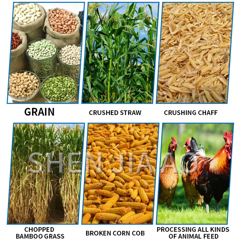 400 Modell 7,5 kW Hammermühle 380 V Maisstrohmühle Tierfutterverarbeitung DIY machen Pulverfutterverarbeitung Futtermühle