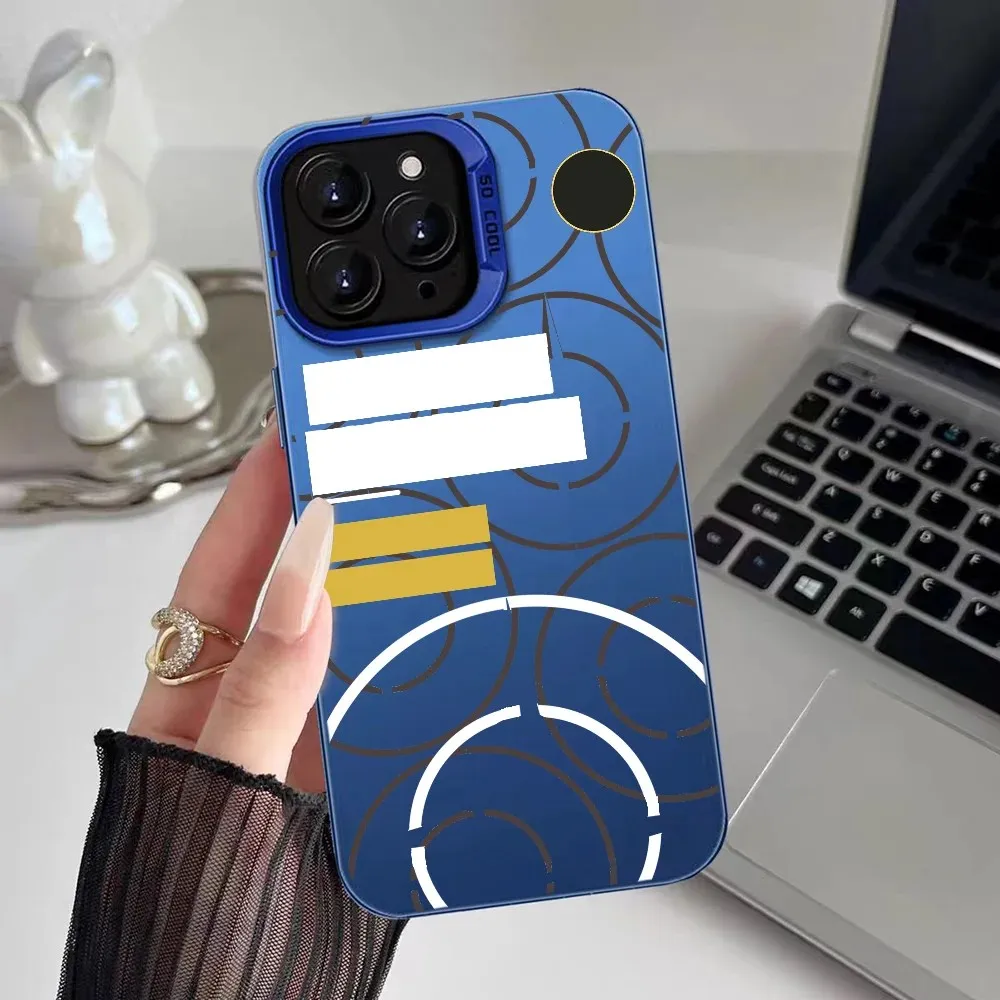 حافظة هاتف بتصميم دائري لهاتف آيفون 16 15 14 13 12 11 Pro/ Max/Plus غطاء خلفي مقاوم للصدمات ومضاد لبصمات الأصابع