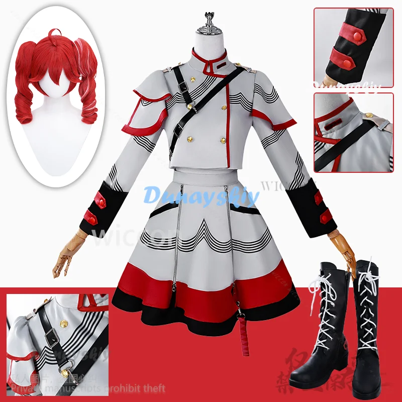 

CosplayTetooo Anime Project Sekai Cosplay Girls Costume Sexy Red JK Dress Lolita Red Wigs Halloween Christmas Party Cos Customiz